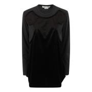 Comme des Garçons Långärmad topp med chenille-detalj Black, Dam