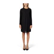 Sandro Ferrone Elegant Svart Polyester Midi Klänning Black, Dam