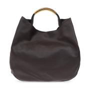 Moschino Läder shopper väska Brown, Dam