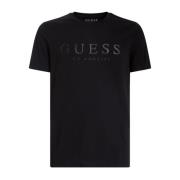 Guess Svart Bomull Logo T-shirt Black, Herr