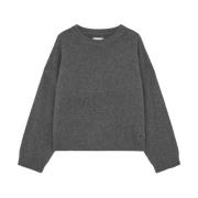 Loulou Studio Kol Cashmere Ropo Sweater Gray, Dam