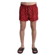 Dolce & Gabbana Röda badshorts med dragsko Red, Herr