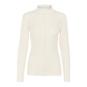 Karen by Simonsen Egret Slim-fit Blus med Hög Hals White, Dam