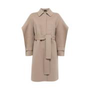 Del Core Draped Sleeve Coat Brown, Dam