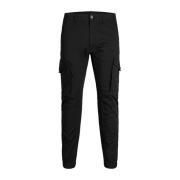 Jack & Jones Svart Bomull Slim Stretch Byxor Black, Herr