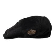 Dolce & Gabbana Svart Corduroy Newsboy Cap Män Black, Herr