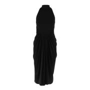 Alaïa Elegant High Neck Klänning Black, Dam