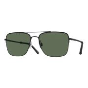 Oliver Peoples Matte Black/Green Solglasögon R-2 OV 1343S Black, Herr