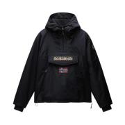 Napapijri Svart Rainforest Anorak med Dubbel Dragkedja Black, Herr