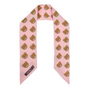 Moschino Sidenscarf med logotyp Pink, Unisex