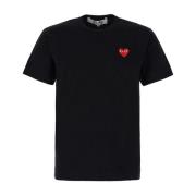 Comme des Garçons Play Avslappnad Bomull T-shirt i Olika Färger Black,...