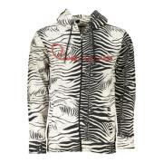 Cavalli Class Hoodie med dragkedja och tryck Multicolor, Herr