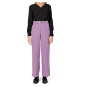 Street One Lyocell Twill Rak Ben Byxor Purple, Dam