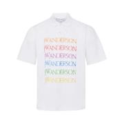 JW Anderson Grafiskt Tryck Polo Tröja Vit Bomull White, Herr