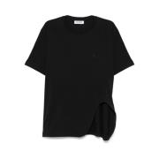 The Attico Svart Crew Neck T-shirt med Broderat Logotyp Black, Dam