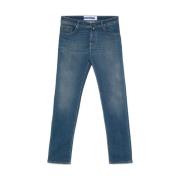 Jacob Cohën Indigo Blå Klassiska Fem Fickor Jeans Blue, Herr