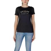 Guess Svart Bomull Dam T-shirt Black, Dam