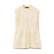 Fabiana Filippi Texturerad Crew Neck Ärmlös Tröja Beige, Dam