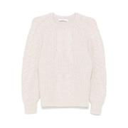 IRO Beige Kabelstickad Sweater Beige, Dam