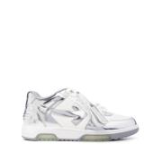 Off White Metallic-effekt Färgblock Sneakers White, Herr