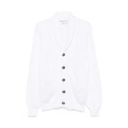 Brunello Cucinelli Vit Shawl Lapel Sweater White, Herr