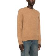 Sunflower Karamellbrun Stickad Crew Neck Tröja Brown, Herr