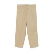 Cruna Beige Bomull Gabardin Vid Benbyxor Beige, Herr