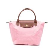 Longchamp Rosa Canvas Vikbar Topp Handväska Pink, Dam