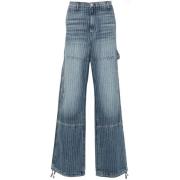 Rhude Indigo Pinstripe Denim Jeans Blue, Herr