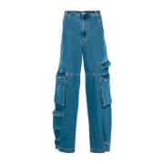 Gcds Modern Bootcut Jeans Blue, Herr