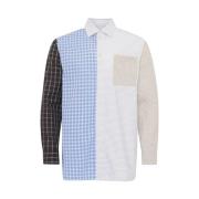 JW Anderson Patchwork Bomullsskjorta Klassisk Krage Multicolor, Herr