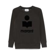 Isabel Marant Étoile Svart Sweatshirt med Rund Hals och Långa ärmar Bl...