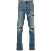 Amiri Indigo Blå Distressed Skinny Jeans Blue, Herr