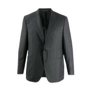 Canali Grå Ullformell Blazer Gray, Herr