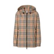 Burberry Vintage Check Huva Jacka Beige, Dam