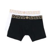 Versace Svarta Greca Midjeband Boxershorts Black, Herr