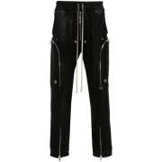 Rick Owens Svart Lammhud Cargo Byxor Elastisk Midja Black, Herr