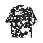 Marni Blommigt Tryck Silk Camp Krage Skjorta Black, Herr