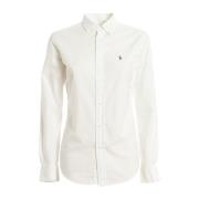 Ralph Lauren Pony Broderad Skjorta med Knappar White, Dam