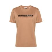 Burberry Karamellbrun Bomull Logo Print T-shirt Brown, Dam