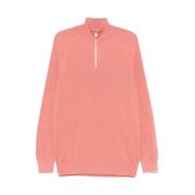 Brunello Cucinelli Persika Rosa Zip-tröja Pink, Herr