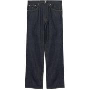 Auralee Straight Jeans Blue, Herr