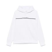 Calvin Klein Vit Klassisk Huva Sweatshirt White, Herr