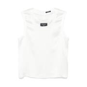 Balmain Vit Lagersweater med Logopatch White, Herr