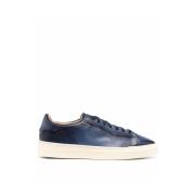 Santoni Marinblå Lädertränare Blue, Herr