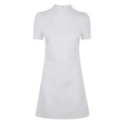 Courrèges Heritage White A-Line Kortärmad Klänning White, Dam