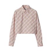 Burberry Vintage Check Mönstrad Bomullsskjorta Pink, Dam