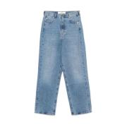 Séfr Blå Denim High-Waisted Wide Leg Jeans Blue, Herr