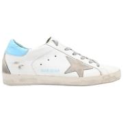 Golden Goose Superstar White-Ciel Crack Sneakers White, Dam