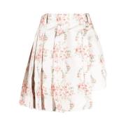 Simone Rocha Blommönstrade Asymmetriska Skorts Beige, Dam